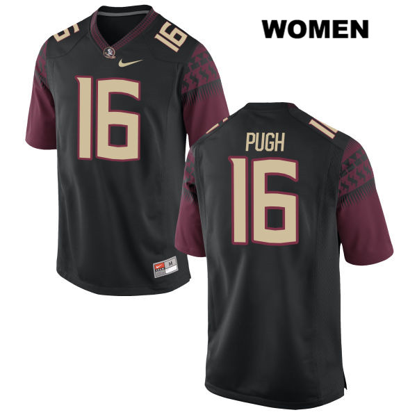 Women's NCAA Nike Florida State Seminoles #16 Jacob Pugh College Black Stitched Authentic Football Jersey GWN1169MJ